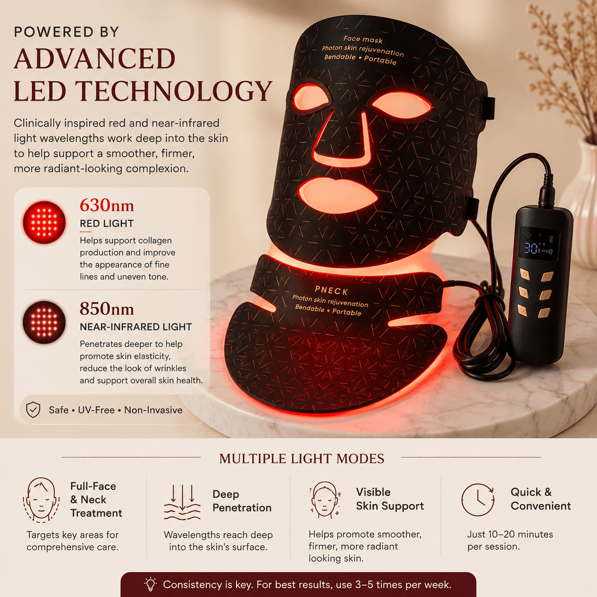 Máscara de Terapia de Luz Roja